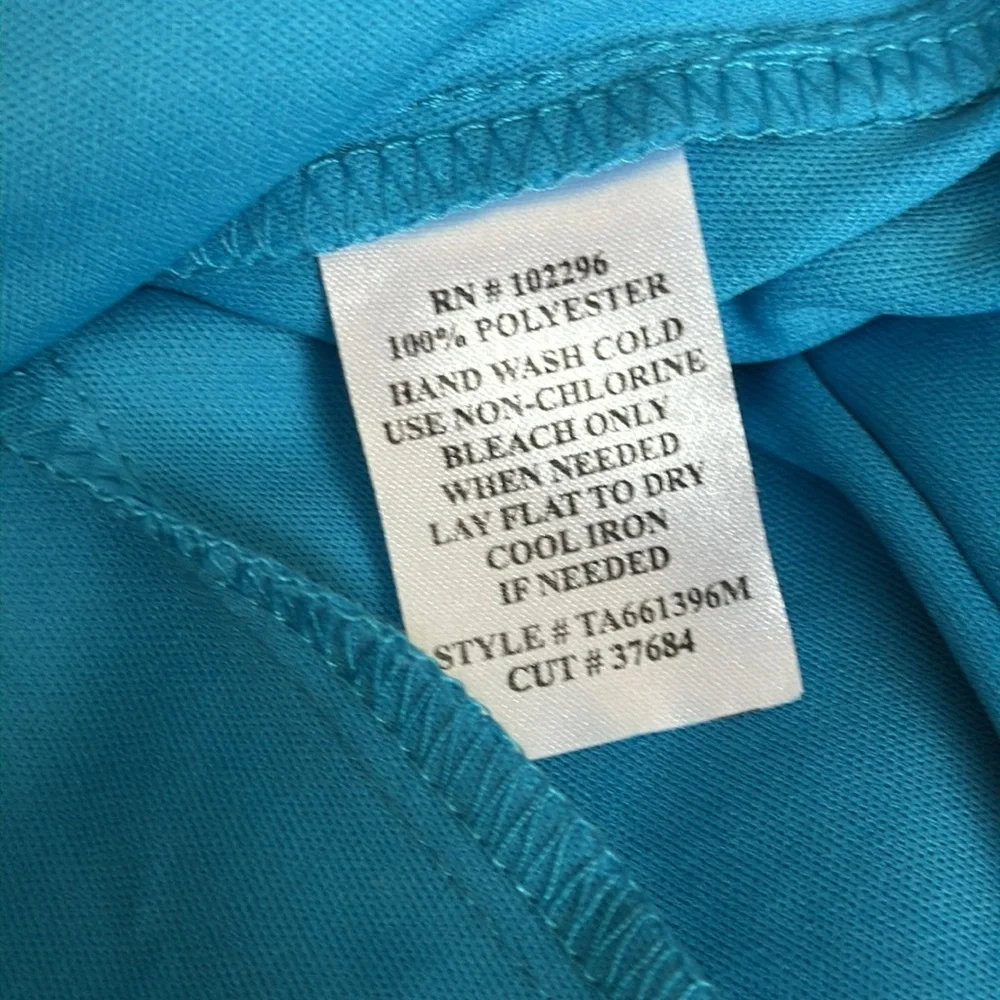 Connected Apparel Blue and Green Patterned Dress Size 8 - Picture 8 of 8